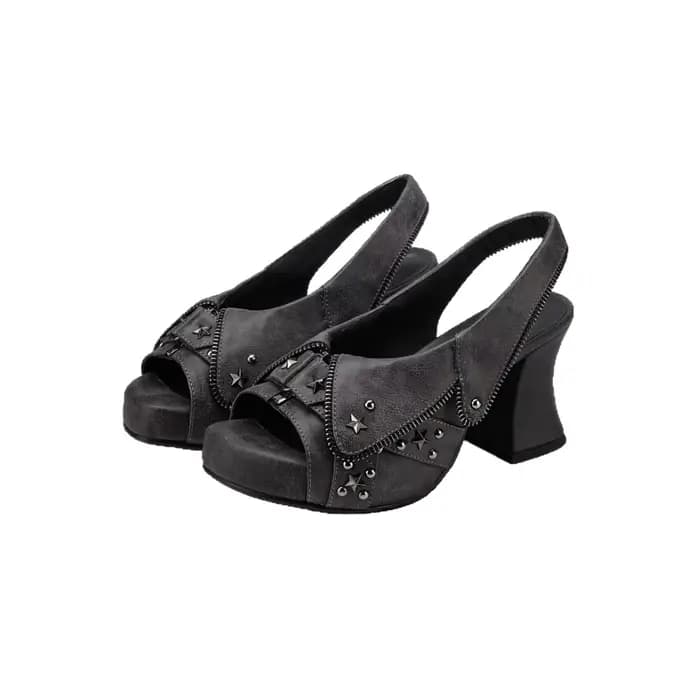 Sandales rétro vieillies à bout ouvert pour femme