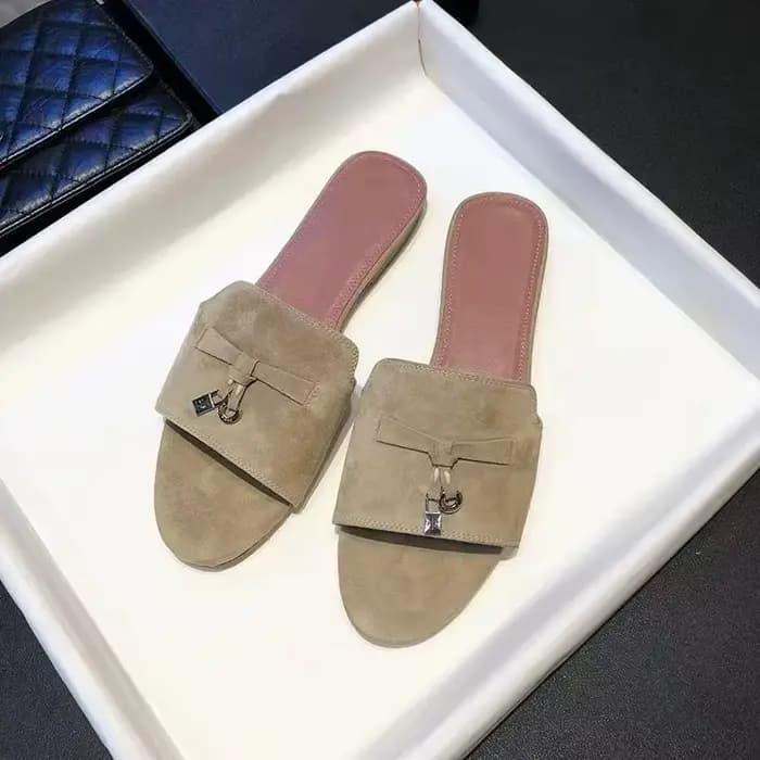 Nouvelles sandales mules plates en daim été 2026
