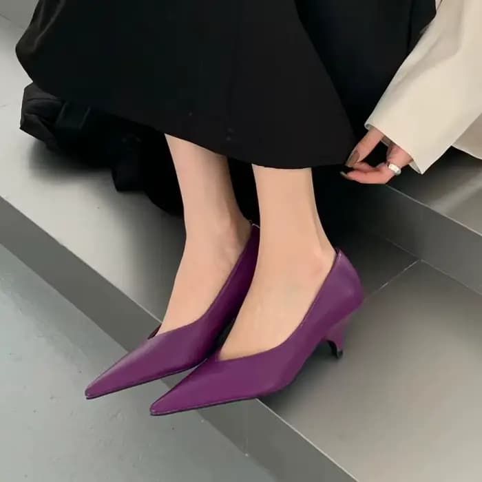 SUOJIALUN 2025 printemps nouvelle marque femmes pompes chaussures mode bout pointu peu profond sans lacet