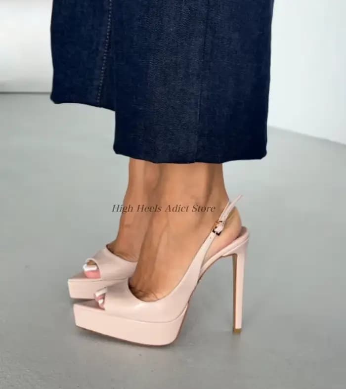 Sandales à plateforme à bout pointu pour femme Or/Rouge/Nude/Noir – Nouvelle collection été 2026 – Grandes tailles – Talons hauts – Chaussures de soirée de luxe de créateur