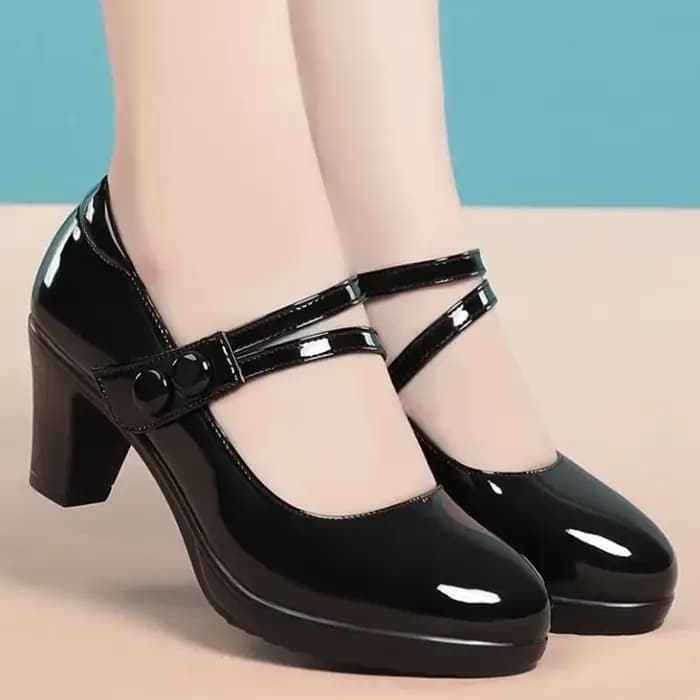 Bombas De Mujeres femmes mignon doux rouge sans lacet chaussures à talons hauts dame décontracté confortable automne pompes femme noir chaussures G743