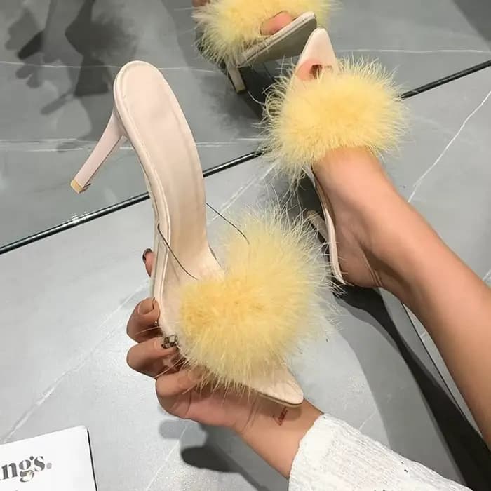 Pantoufles Sexy à Talons Hauts avec Design à Talons Fins