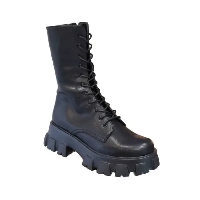 Nouveau mi-mollet bottes femmes automne hiver mode à lacets dames Chelsea fermeture éclair Botas Mujer