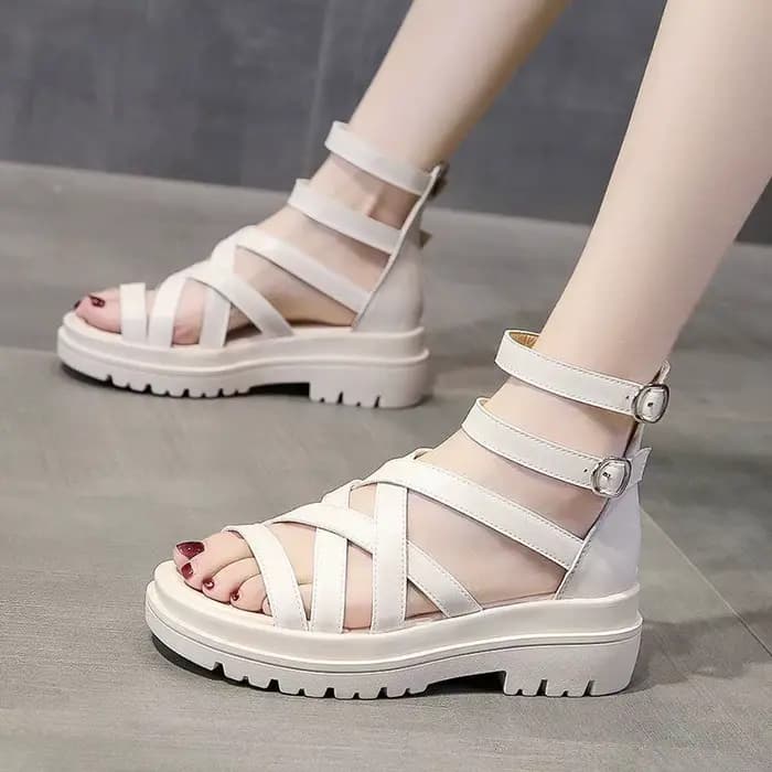 Chaussures compensées noir femmes sandales nouveautés 2025 gros talon bas chaussure bloc talons sandale