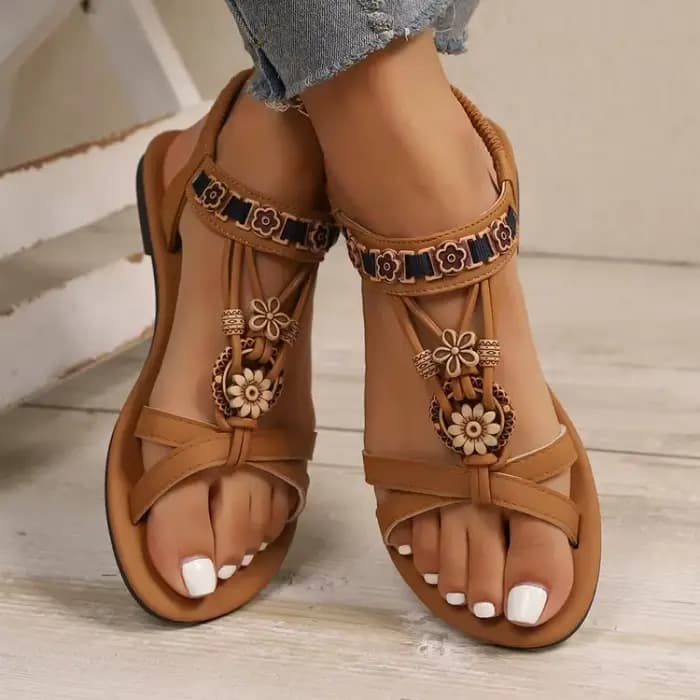 Sandales bohème perlées pour femmes