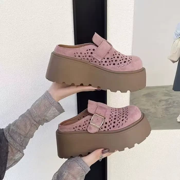 Mules compensées tendance pour femme 2026 – Chaussures d'été décontractées respirantes à enfiler pour un confort optimal