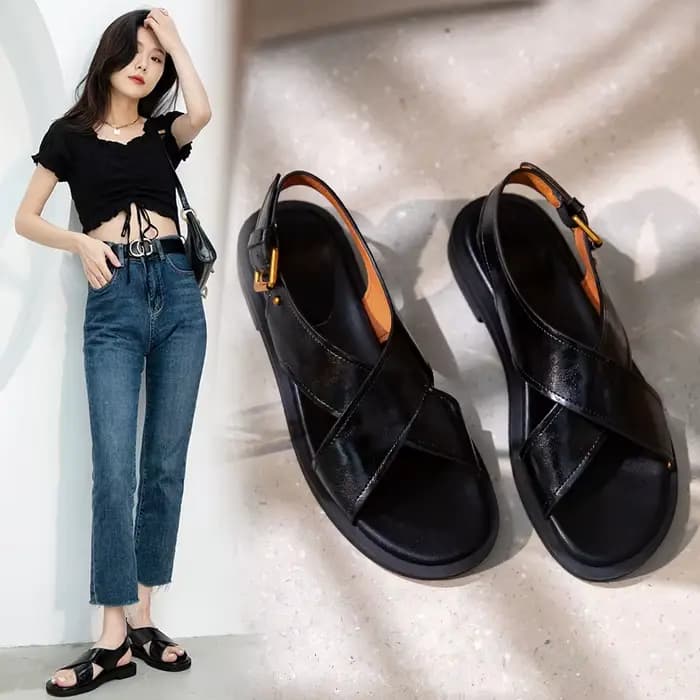 Sandales d'Été en Cuir group pour Femme