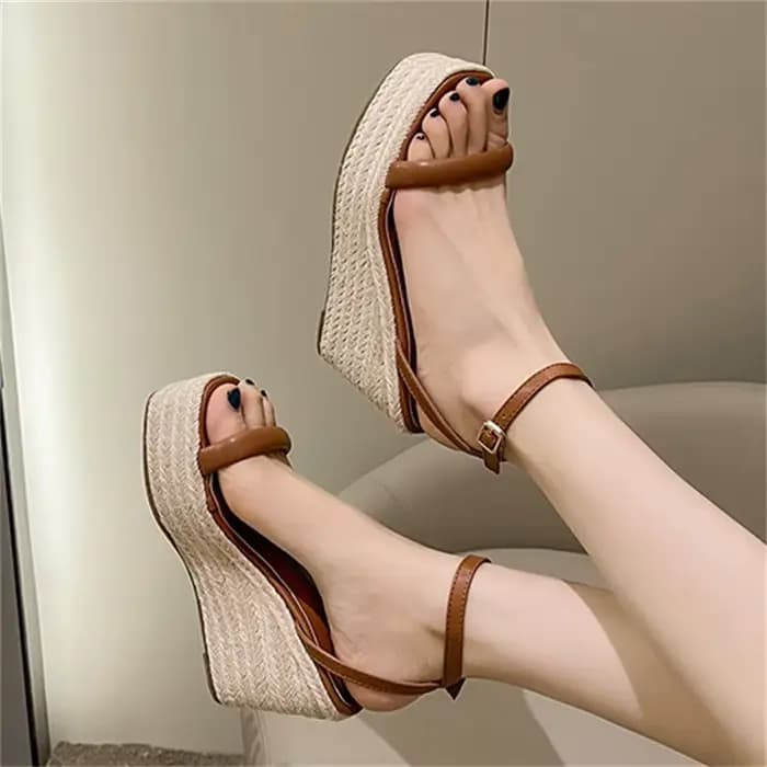 Eilyken Nouvelles sandales d'été à bout carré et bride à boucle pour femme