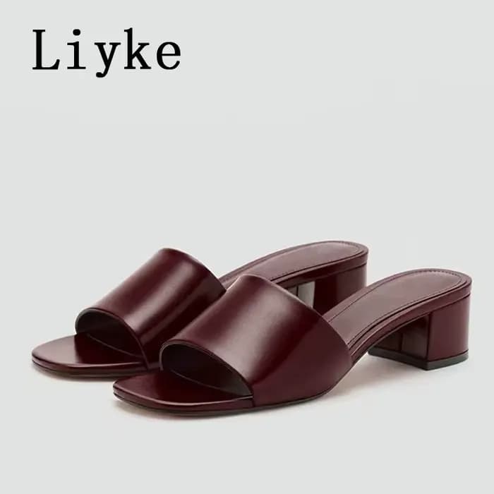 Liyke – Sandales mules en cuir souple et confortable pour femme