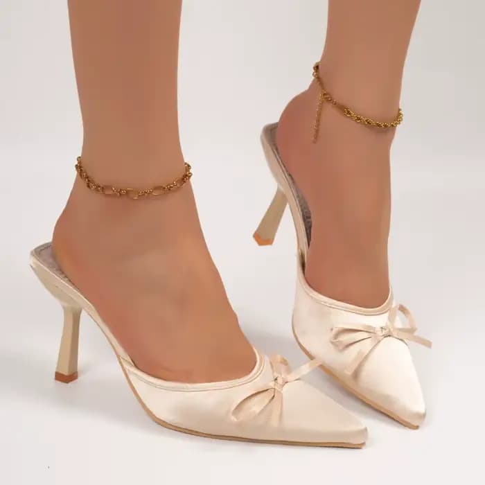 Nouvelles sandales sexy à bout fermé pour femmes 2026 – Élégantes sandales à talons hauts avec nœud de créateur pour banquets et soirées – Vente chaude