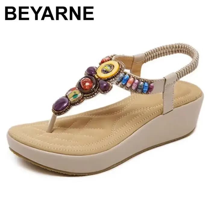 Sandales à Plateforme de Style National pour Femme