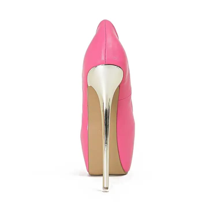 Escarpins à plateforme en cuir PU rose pour femmes