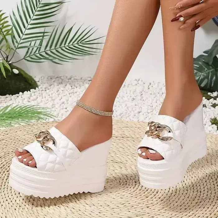 2025 nouvelles femmes sandales à talons compensés décontracté plate-forme diapositives