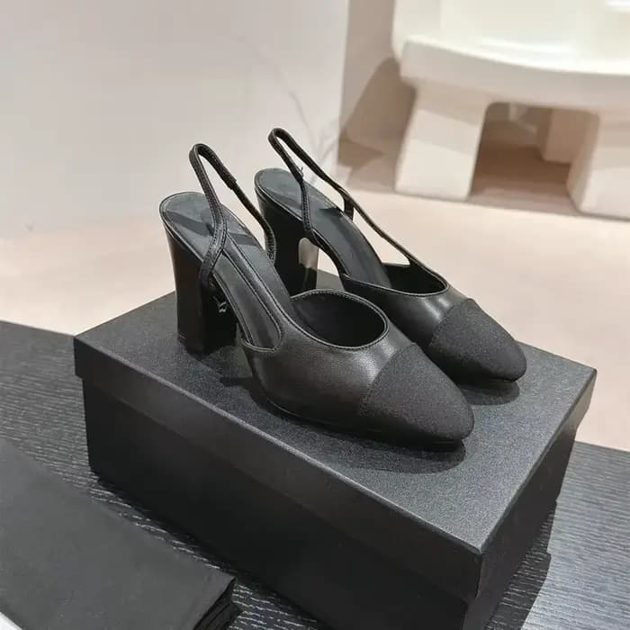 Nouvelles sandales de luxe en cuir noir de haute qualité pour femmes