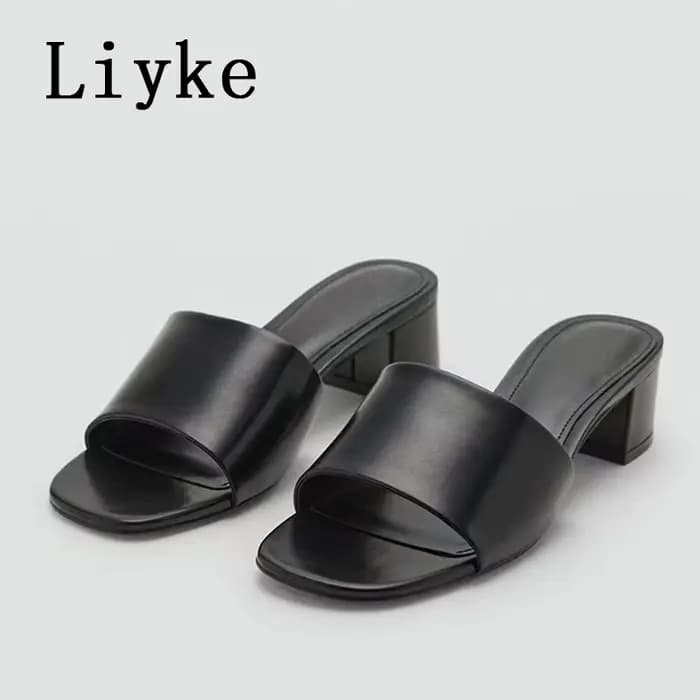Liyke – Sandales mules en cuir souple et confortable pour femme