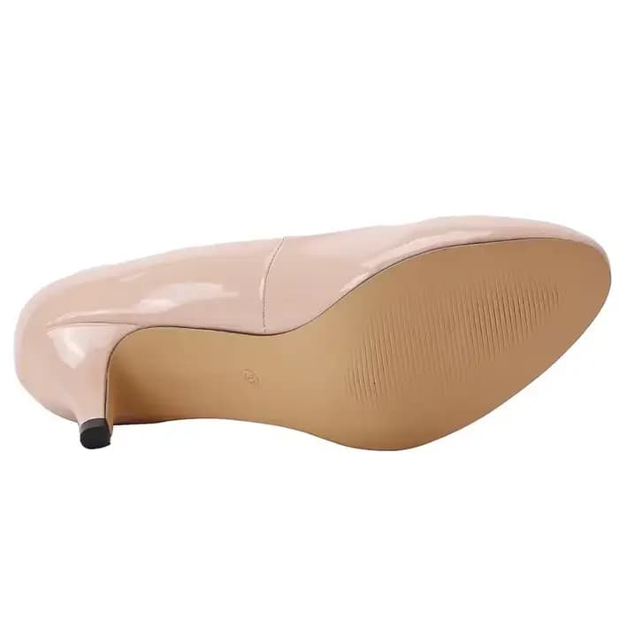 Escarpins pointus en cuir verni blanc nude pour femmes