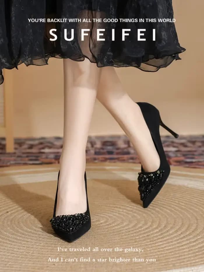 Talons aiguilles Sexy printemps et automne nouvelles chaussures pour femmes à bout pointu
