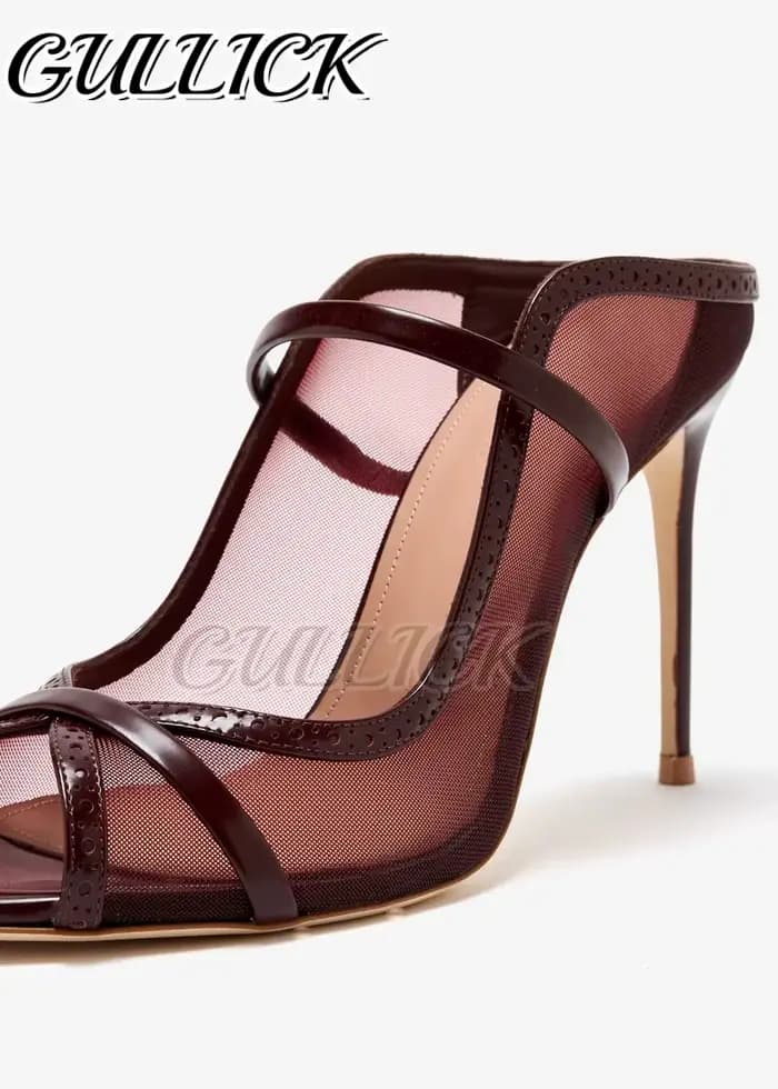 Sandales mules rouge bordeaux