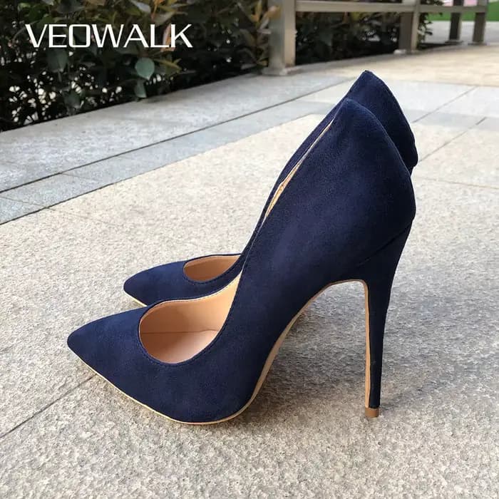 Veowalk-Escarpins à Talons Hauts en Daim Synthétique pour Femme