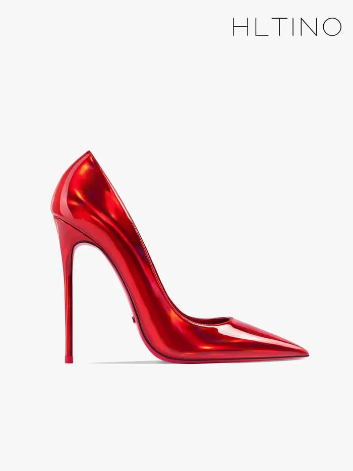 Chaussures à fond rouge en cuir véritable pour femmes