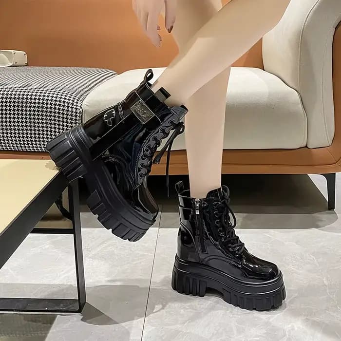 Bottes de moto à plateforme haute pour femmes