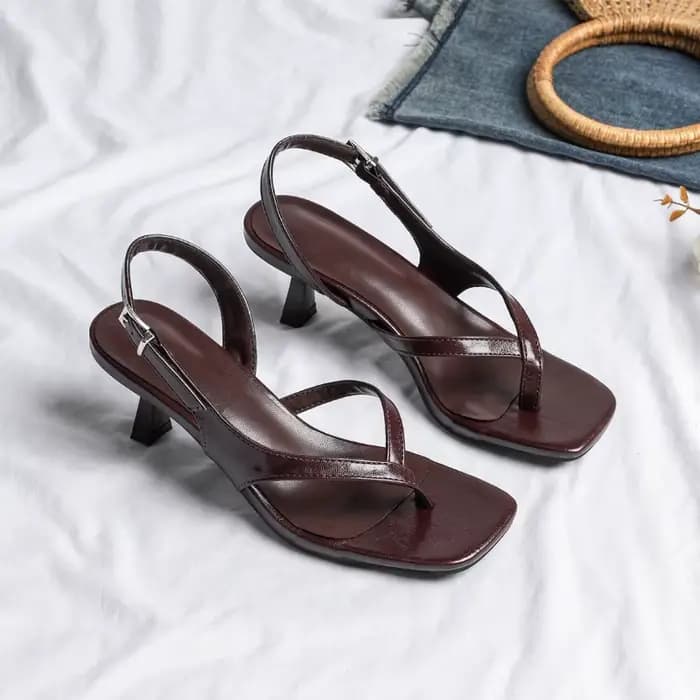 Sandales pour femmes, sandales à talons hauts, style élégant, chaussures d'été pour femmes, confortables, respirantes, sandales à talons en PU