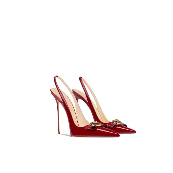 Chaussures d'été à talons hauts bordeaux pour femmes