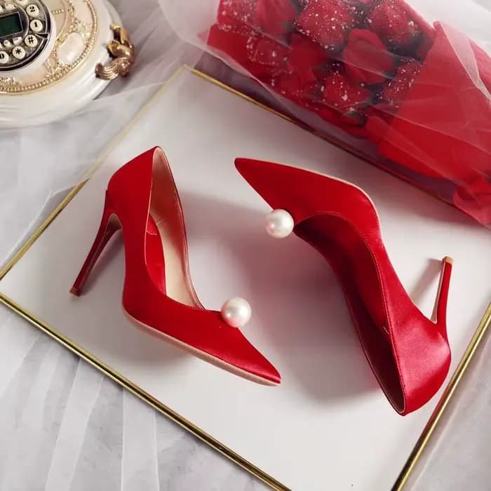 Chaussures de mariage à talons bas pour femmes