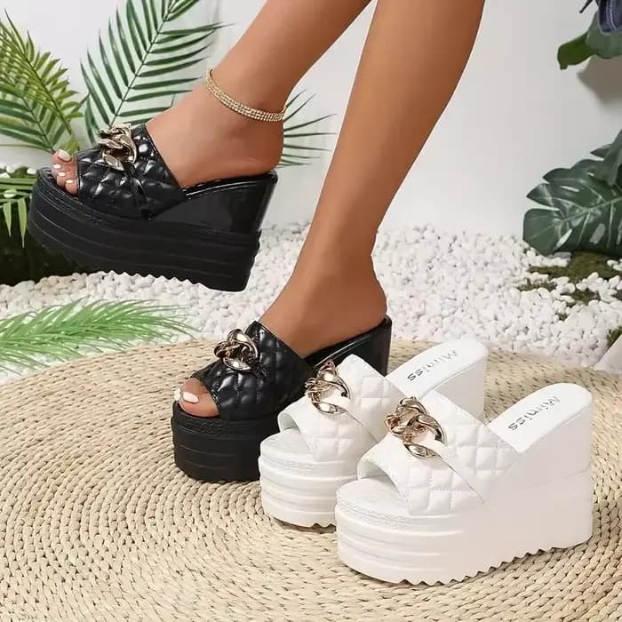 2025 nouvelles femmes sandales à talons compensés décontracté plate-forme diapositives