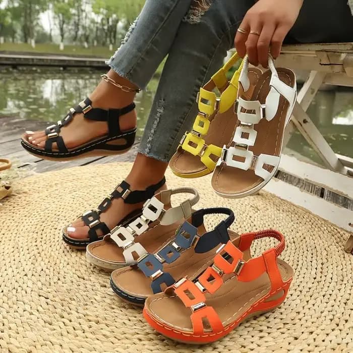 Sandales de plage confortables à talon compensé