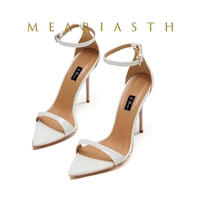 Bout pointu talon aiguille sandales cheville boucle pompes nouveauté concepteur élégant dames Banquet fête talons Zapatos Para Mujere