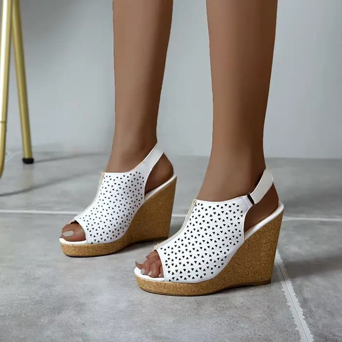 Sandales compensées à talons hauts pour femmes