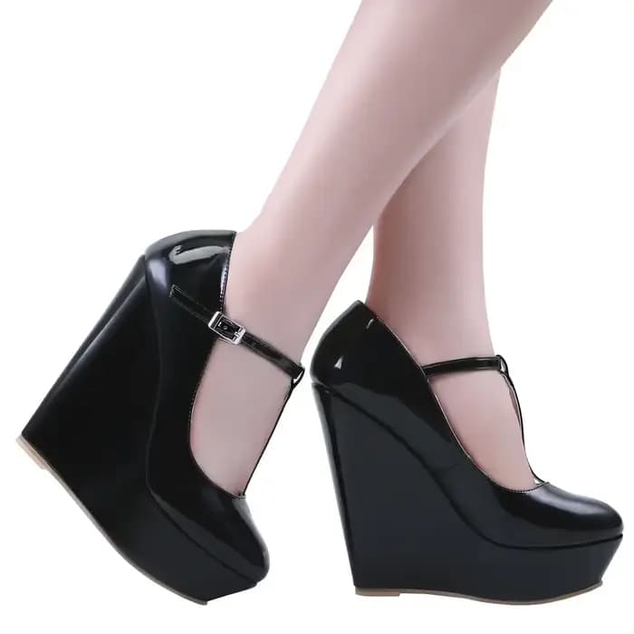 Chaussures à talons pour femmes 2026 Nouvelle collection automne-hiver 14cm Bout rond Plateforme Wedge