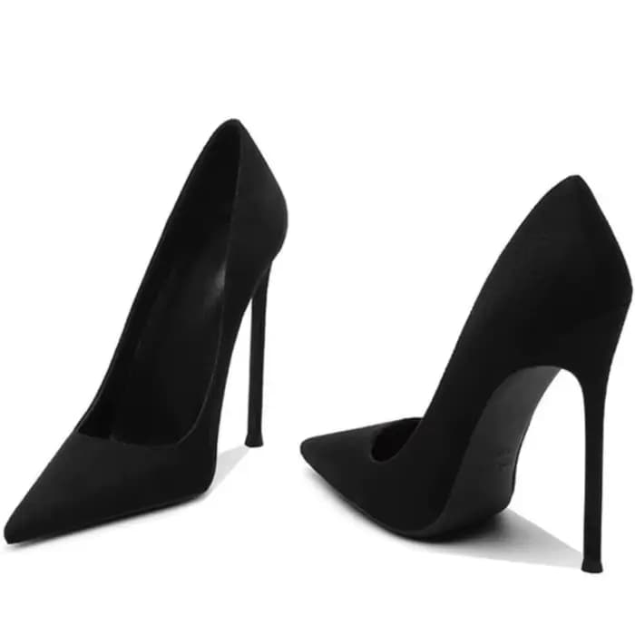 Chaussures à talons hauts en daim noir pour femmes