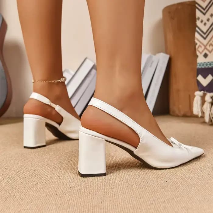 Baotou – sandales à talons bloc, bout pointu, bouche peu profonde, nœud, une sangle antidérapante, talons hauts résistants à l'usure, nouvelle collection automne