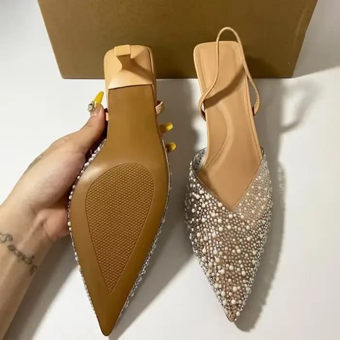 Sandales à Talons Hauts Transparents et Pointus pour Femme