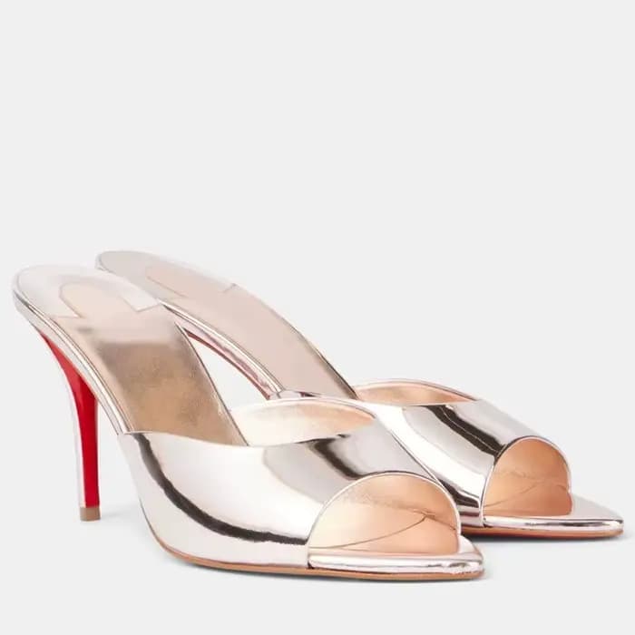Sandales à talons hauts en cuir verni pour femmes