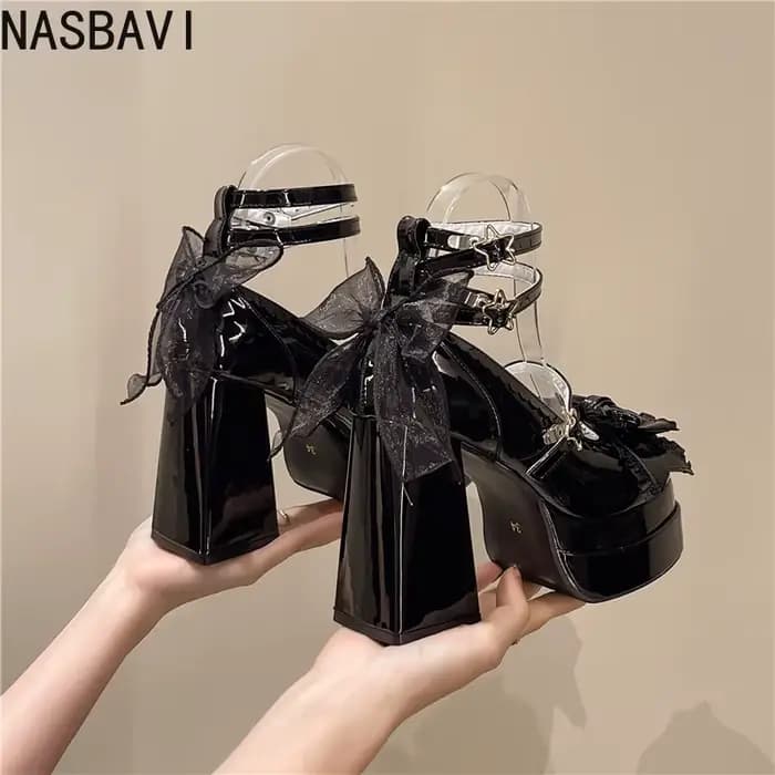 NASBAVI boîte de nuit plate-forme femmes Lolita pompes mode peu profonde chaussures à talons hauts 2025 printemps