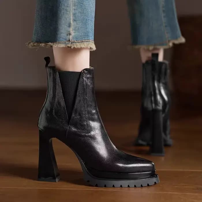 Bout pointu chaussons à talons très hauts plate-forme de mode fermeture éclair latérale chaussures