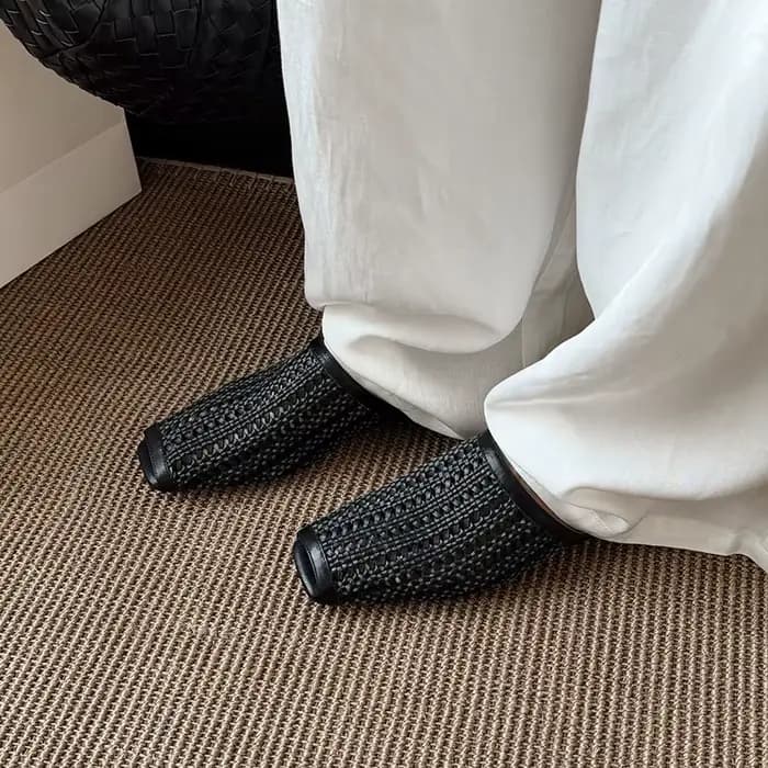 Nouvelles mules rétro pour femmes en cuir véritable et peau de mouton