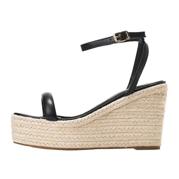 Eilyken Nouvelles sandales d'été à bout carré et bride à boucle pour femme