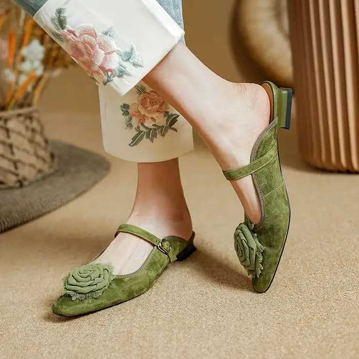 Nouvelles mules d'été 2026 pour femmes – Sandales à bout carré et talon bas