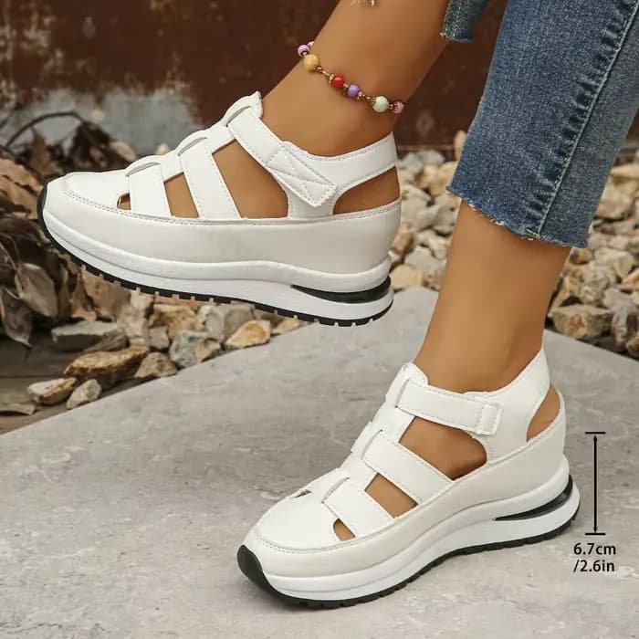Chaussures pour femmes d'été 2025 sandales pour femmes à bout fermé Rome sandales décontractées femmes plate-forme creuse compensées femme Sandalias De Mujer