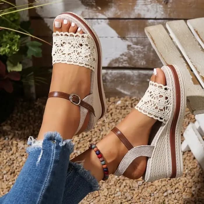 Sandales compensées pour femmes à plateforme