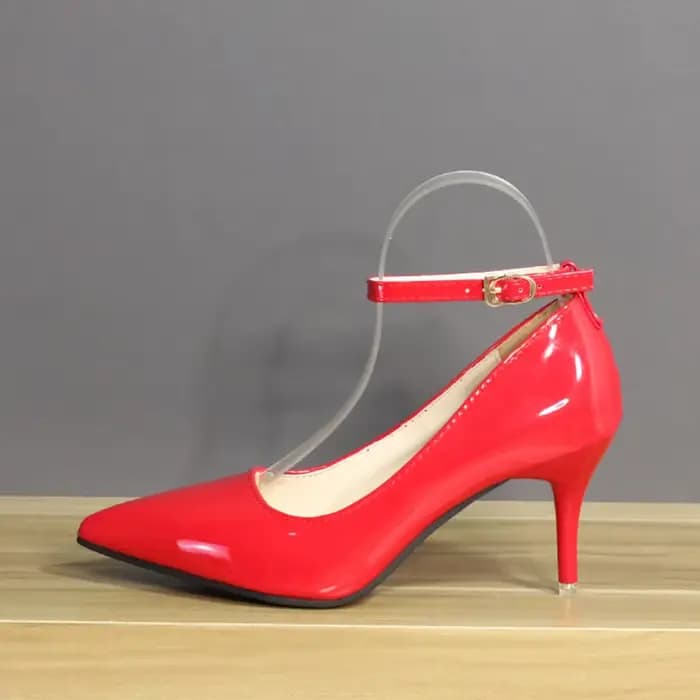 Escarpins de travail à talons aiguilles en cuir verni pour femmes