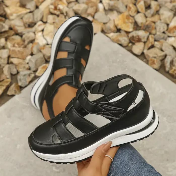 Chaussures pour femmes d'été 2025 sandales pour femmes à bout fermé Rome sandales décontractées femmes plate-forme creuse compensées femme Sandalias De Mujer