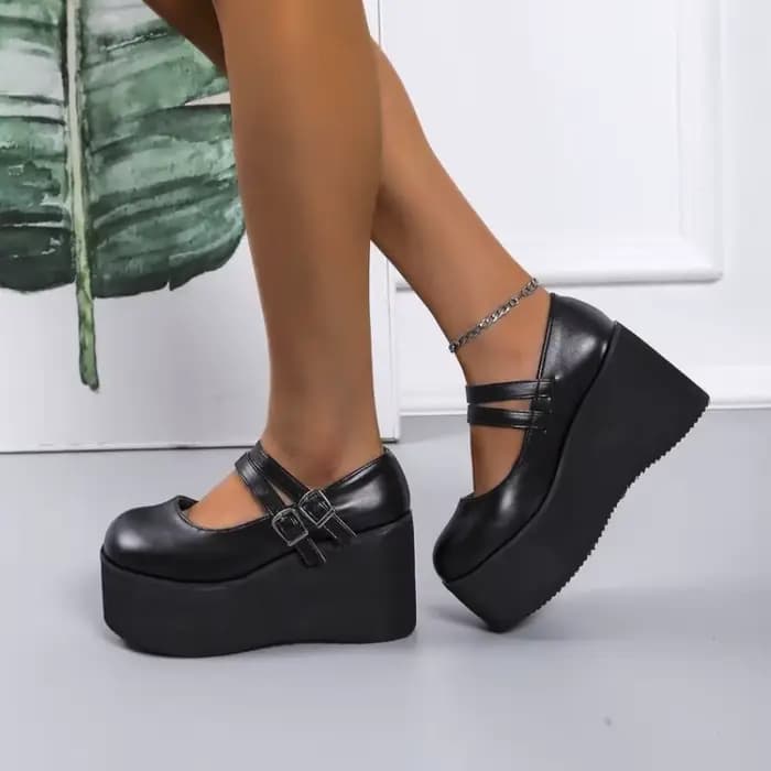 Nouvelles chaussures à talons compensés Mary Janes pour femme