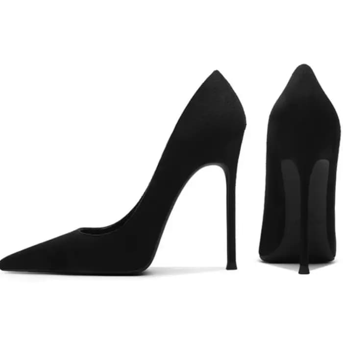 Chaussures à talons hauts en daim noir pour femmes