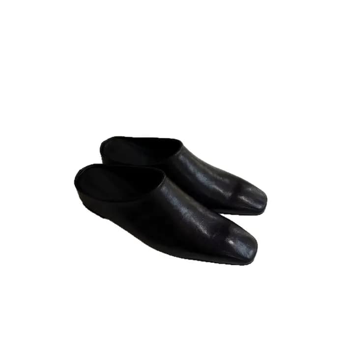 Mules en cuir rétro pour femmes, chaussures polyvalentes à enfiler pour le printemps, l'été et l'automne, bout carré, semelle intérieure haute, semelle extérieure en caoutchouc, confortables