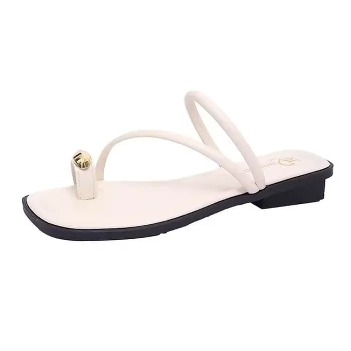 Sandales d'été pour femmes, tongs à décor métallique, chaussures à talon bas, sandales rétro marron pour femme, pour l'extérieur